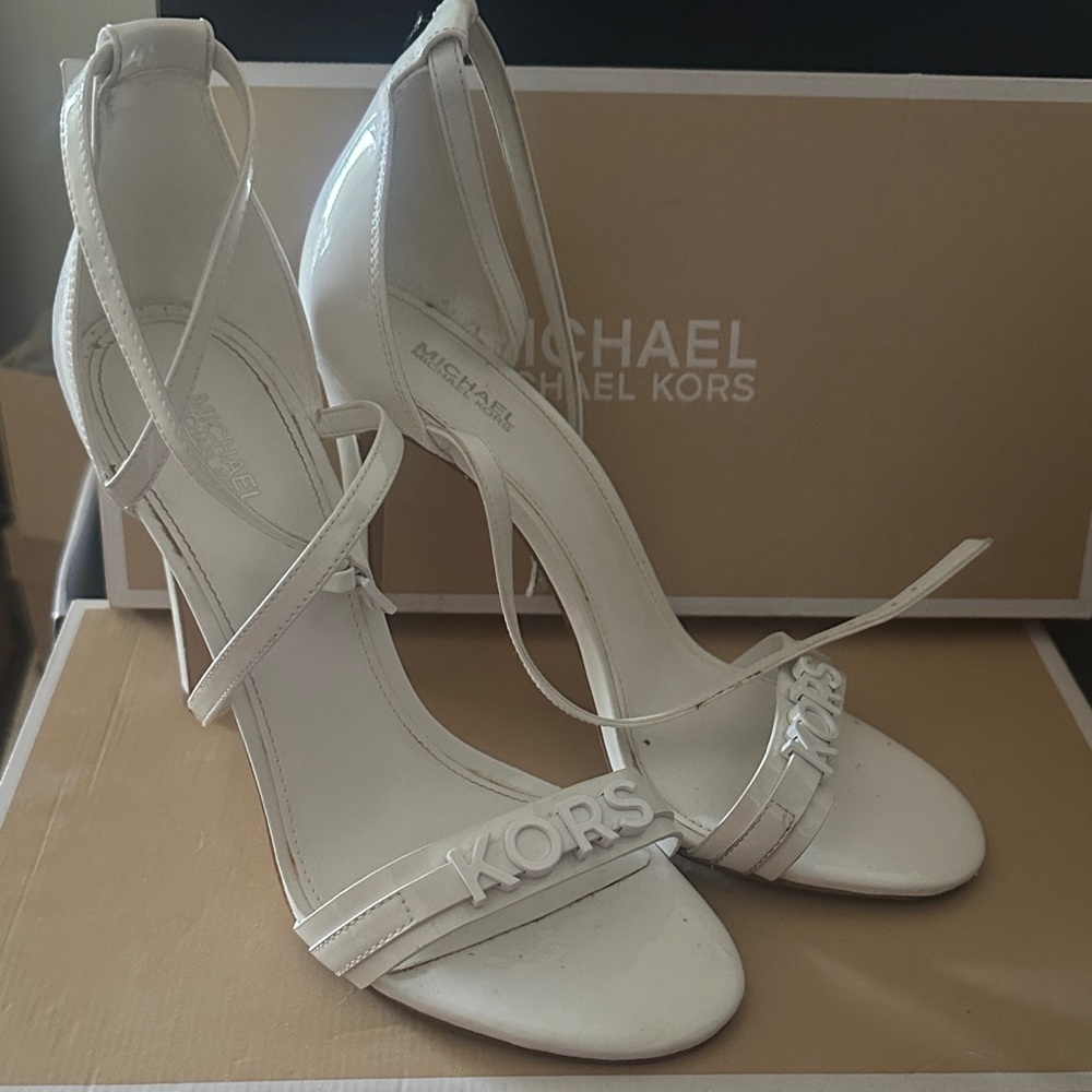 Michael Kors Strappy White Heels